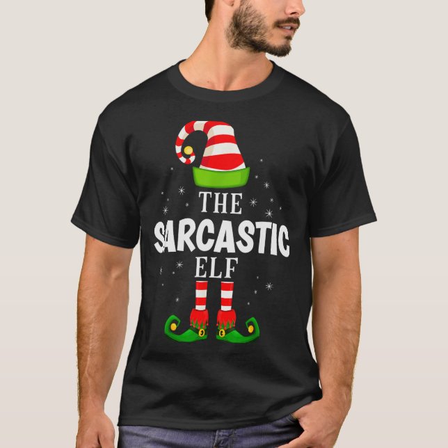 Camiseta The Sarcastic Elf Christmas Pjs Matching Pajama  (Anverso)
