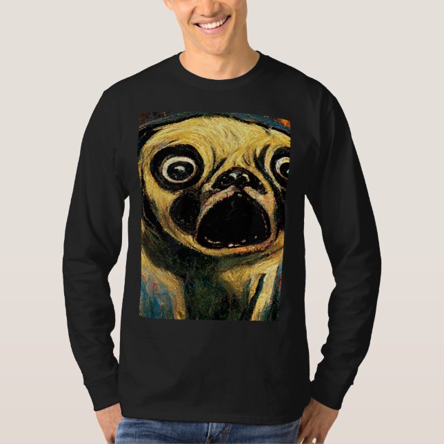 Camiseta The Scream Pug Version  Cute Dog (Anverso)