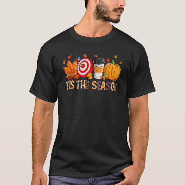 Camiseta The Season Leopard Pumpkin Darts Halloween Fall Le (Anverso)