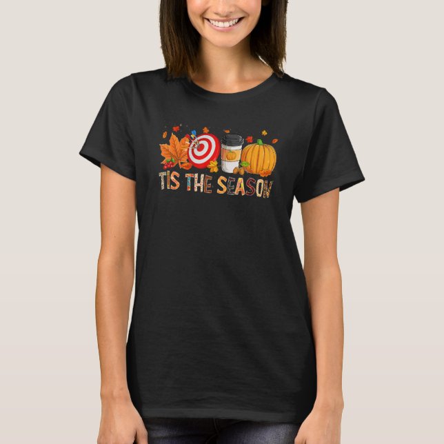Camiseta The Season Leopard Pumpkin Darts Halloween Fall Le (Anverso)