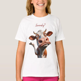 Camiseta The Silly Cow - "¿En serio?" Diseño de comillas di