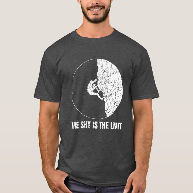 Camiseta The Sky Ishe Limit Boulderer And Rock Climber girl (Anverso)
