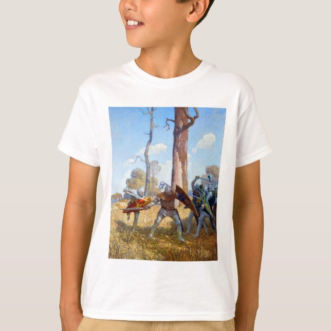 Camiseta The Slay of Sir Lamorak, c. 1922, por N.C. Wyeth (Anverso)