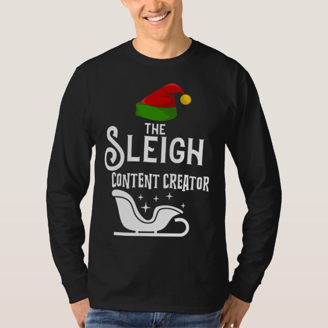 Camiseta The Sleigh Content Creator Christmas Holidays  Wor (Anverso)