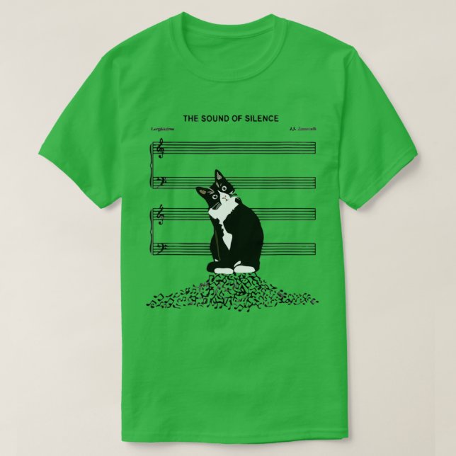 Camiseta The Sound Of Silence Music and Cats Lover   3  (Diseño del anverso)