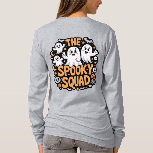 Camiseta The Spooky Squad – Cute Happy Ghost Halloween art (Reverso)