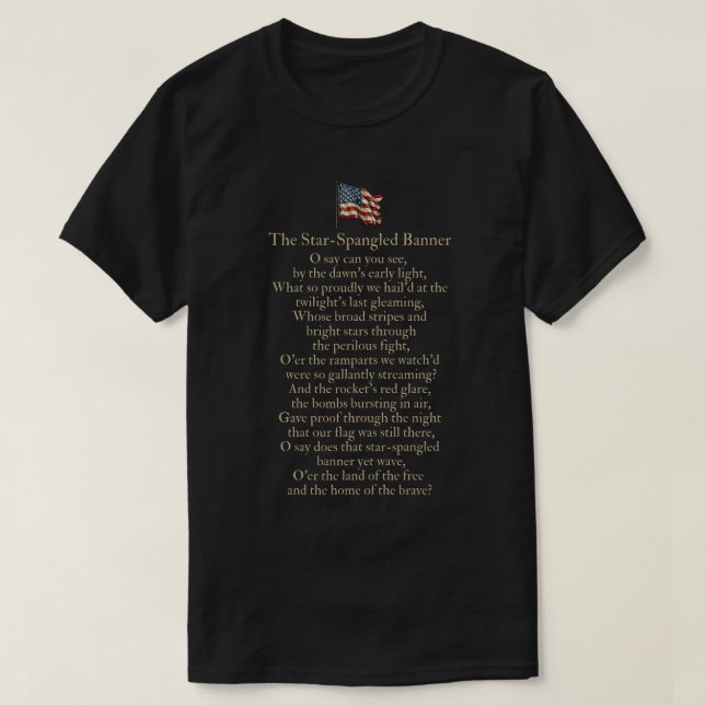 Camiseta The Star-Spangled Banner Lyrics  (Diseño del anverso)