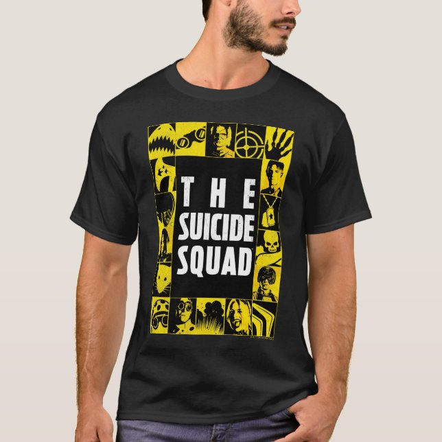 Camiseta The Suicide Squad | Yellow & Black Icon Blocks (Anverso)