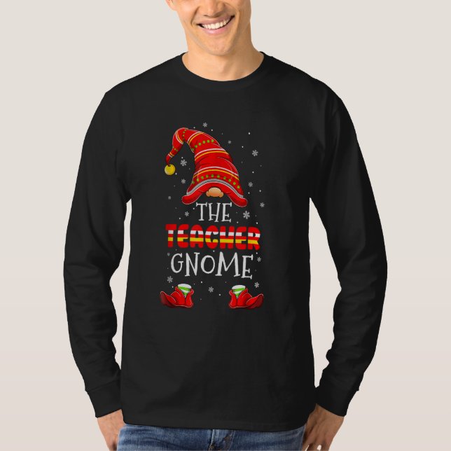 Camiseta The Teacher Gnome Apparel Teach Matching Pajamas W (Anverso)