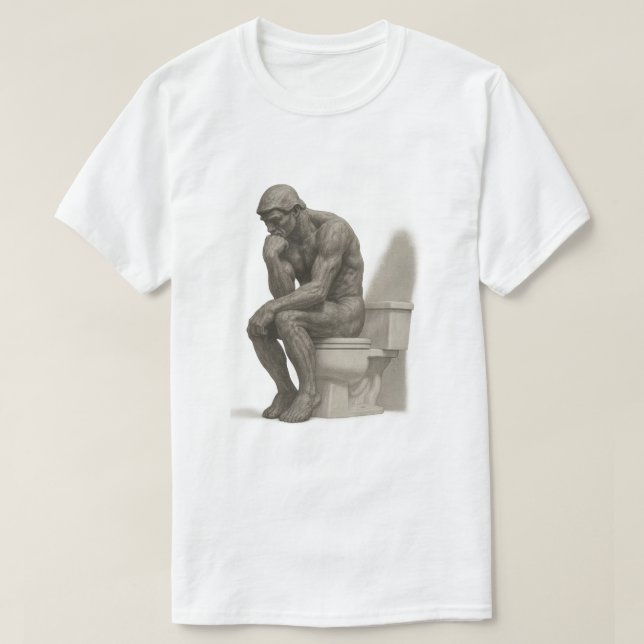 Camiseta The Thinker on the Throne – Classical Charcoal Sty (Diseño del anverso)