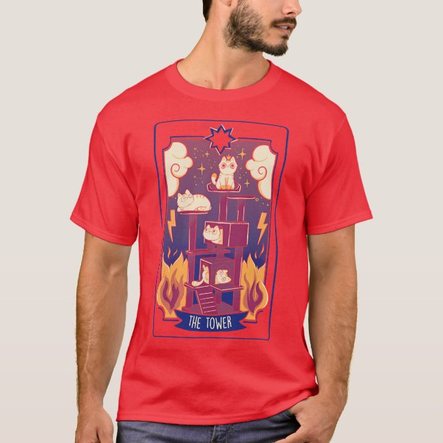 Camiseta The Tower Cat Tarot by Tobe Fonseca (Anverso)