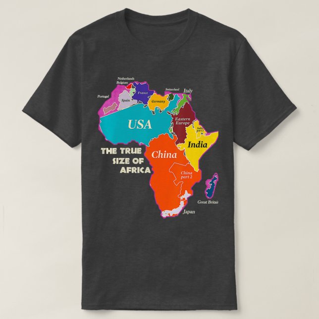 Camiseta The True Size of Africa (Diseño del anverso)