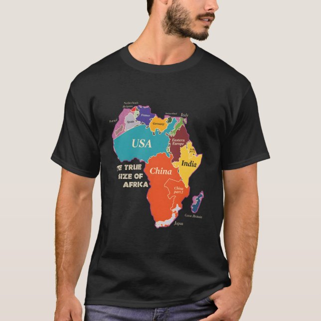 Camiseta The True Size Of Africa (Anverso)