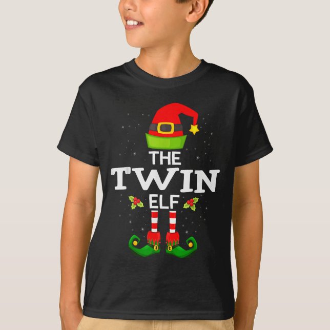 Camiseta The Twin Elf Christmas Family Matching Pajama  (Anverso)