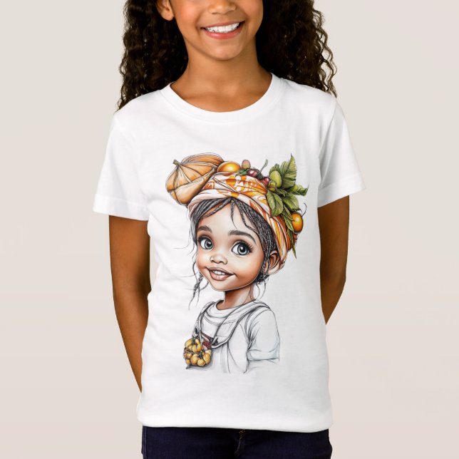 Camiseta The unique T-shirt depicts a beautiful girl  (Anverso)