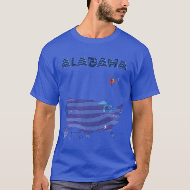 Camiseta The USA flag with one state on the map for the Uni (Anverso)
