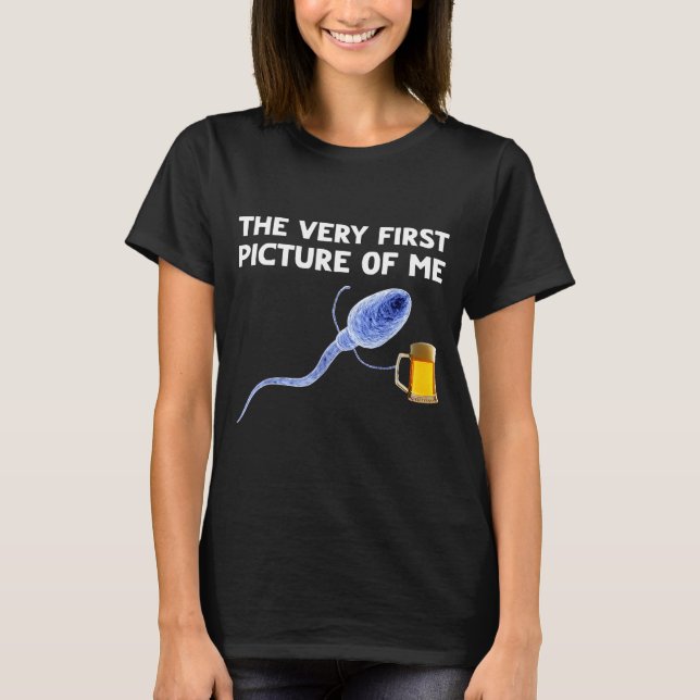 Camiseta The Very First Cture Of Me Funny Sperm Holding Bee (Anverso)