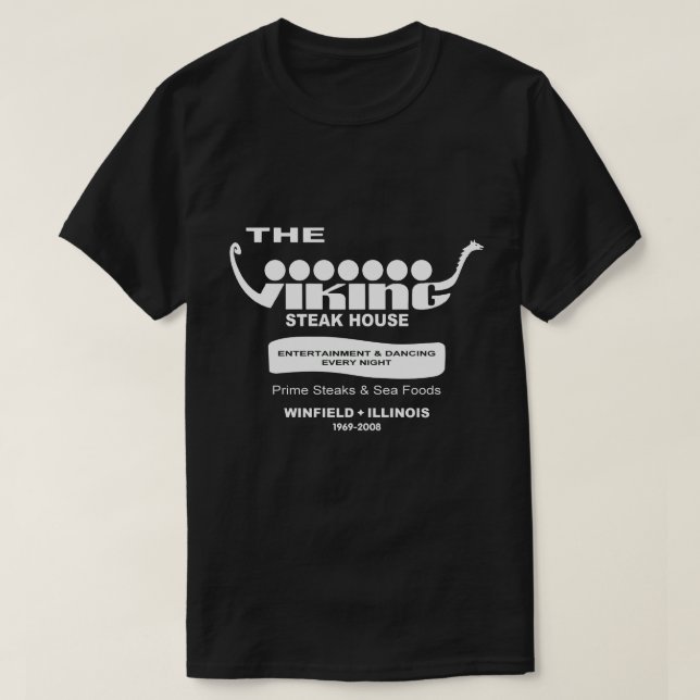 Camiseta The Viking Steak House, Winfield (1969-2008) (Diseño del anverso)