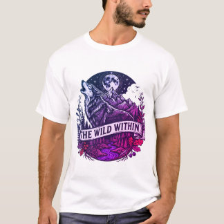 Camiseta The Wild Within - Howling Wolf Nature & Mountain I