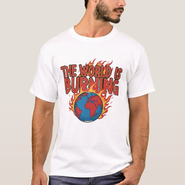 Camiseta THE WORLD IS BURNING - Global Crisis Grunge Tee (Anverso)
