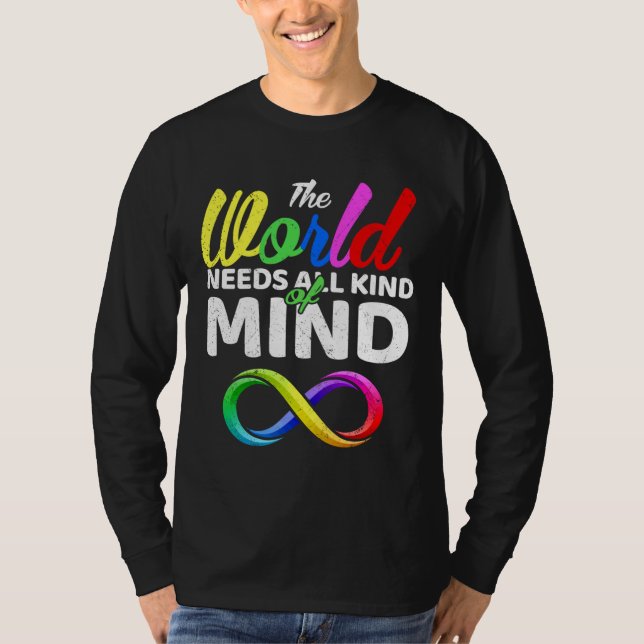 Camiseta The World Needs All Kinds Of Minds Autism Neurodiv (Anverso)