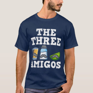 Camiseta Thehree Amigosequila Meican Bebida Meico divertido
