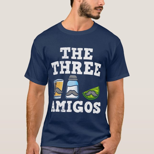 Camiseta Thehree Amigosequila Meican Drink Meico funny (Anverso)