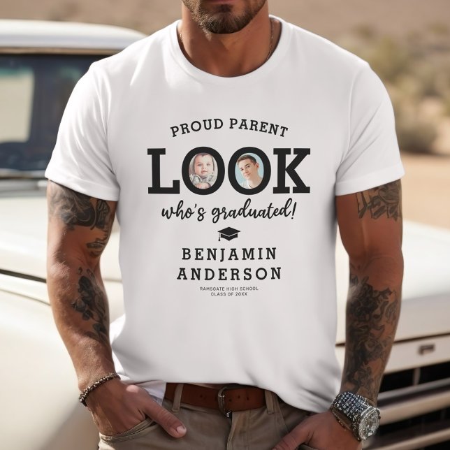 Camiseta Then and Now Photo Look Who's Graduated (Subido por el creador)