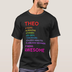 Camiseta Theo 8º cumpleaños 8 años 96 meses 417 semanas