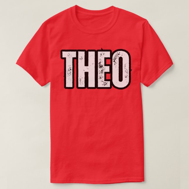 Camiseta Theo Name Gift Aniversario de la Fiesta de Cumplea (Diseño del anverso)