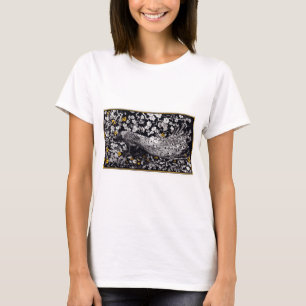 Camiseta Theo Van Hoytema Retro Peacock Clip Art Negro y