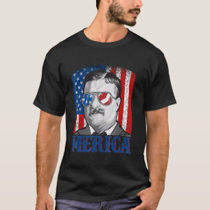 Camiseta Theodore Roosevelt 4 De Julio Hombres Bandera Esta