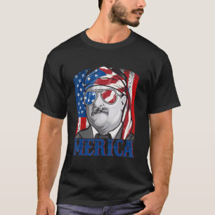 Camiseta Theodore Roosevelt 4 De Julio Hombres Bandera Esta