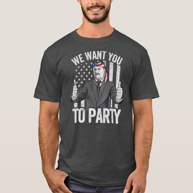 Camiseta Theodore Roosevelt 4 De Julio Hombres Estadouniden (Anverso)