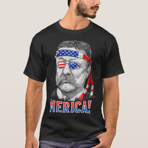 Camiseta Theodore Roosevelt Merica 4 de julio Hombres EEUU