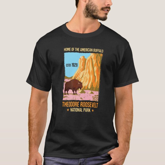 Camiseta Theodore Roosevelt North Dakota Parque Nacional de (Anverso)