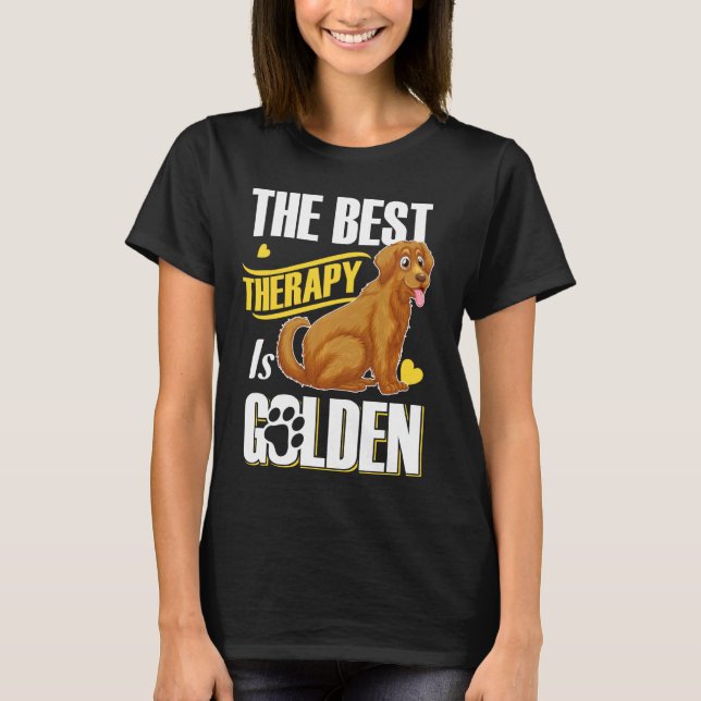 Camiseta Therapy Dog Shirt Golden Retriever Dog Amantes T S (Anverso)