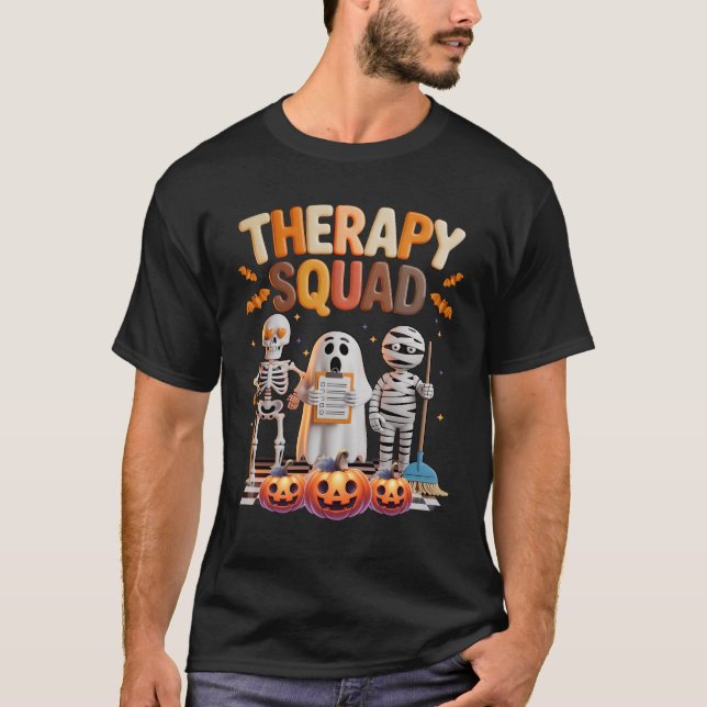 Camiseta Therapy Squad Halloween Ot Pt Slp Physical Therapi (Anverso)