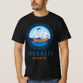 Camiseta Therasia, Grecia Diseño de Barcos Griegos Hombres