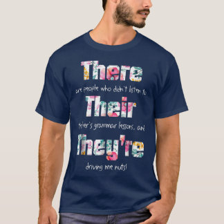 Camiseta There Their They're T  English Grammar Funny Teach