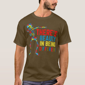 Camiseta There's Beauty in Being Different Dabbing Skeleton