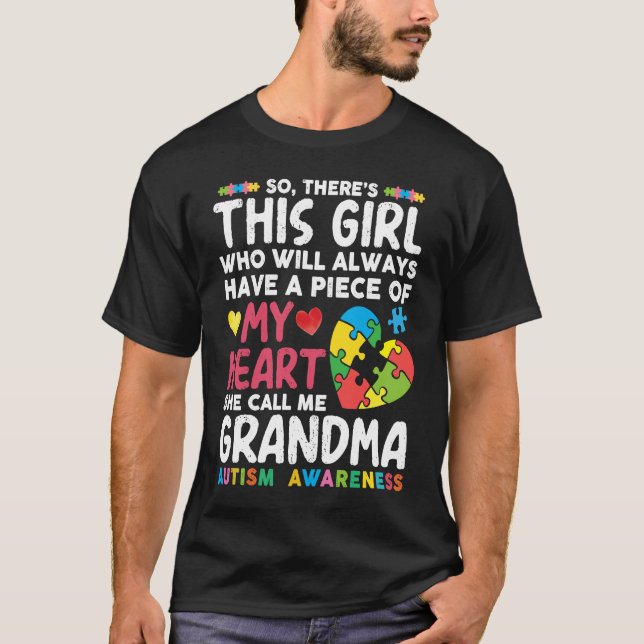 Camiseta There's This Girl She Calls Me Grandma Autism Awar (Anverso)