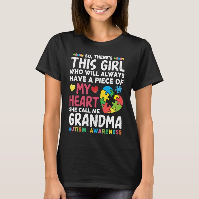 Camiseta There's This Girl She Calls Me Grandma Autism Awar (Anverso)