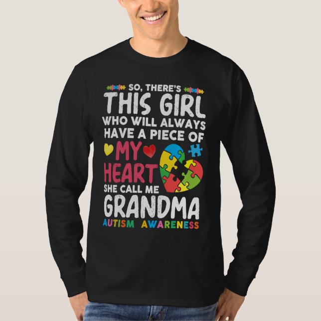 Camiseta There's This Girl She Calls Me Grandma Autism Awar (Anverso)
