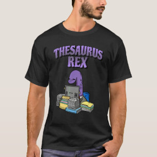 Camiseta Thesaurus Rex Dinosaurio Nerdy Juego de Palabras