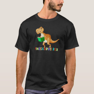 Camiseta Thesaurus Rex Leyendo Trex Dino Primer Día De La E