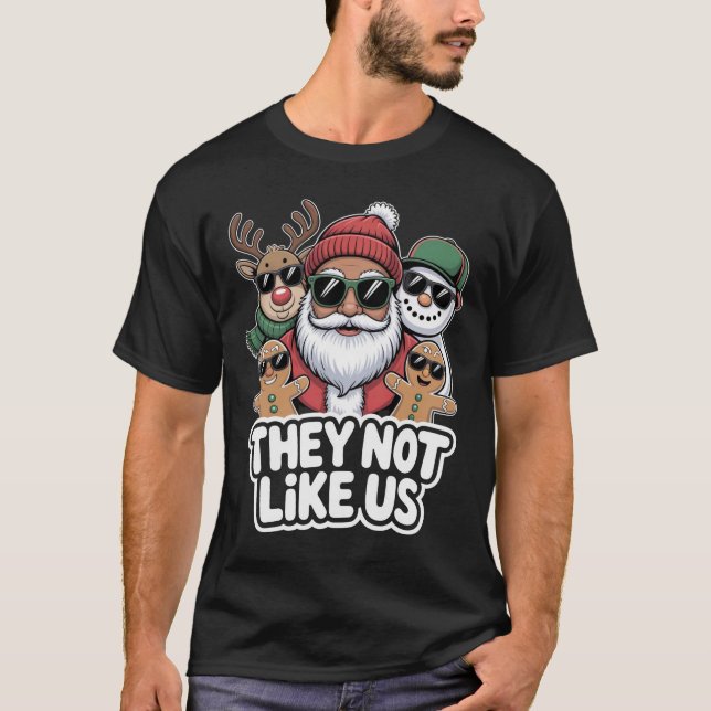 Camiseta They Not Like Us Funny Hip Hop Santa Christmas (Anverso)
