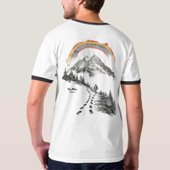Camiseta They/Them Trailblazer – LGBTQ Pride Camping Art (Reverso)