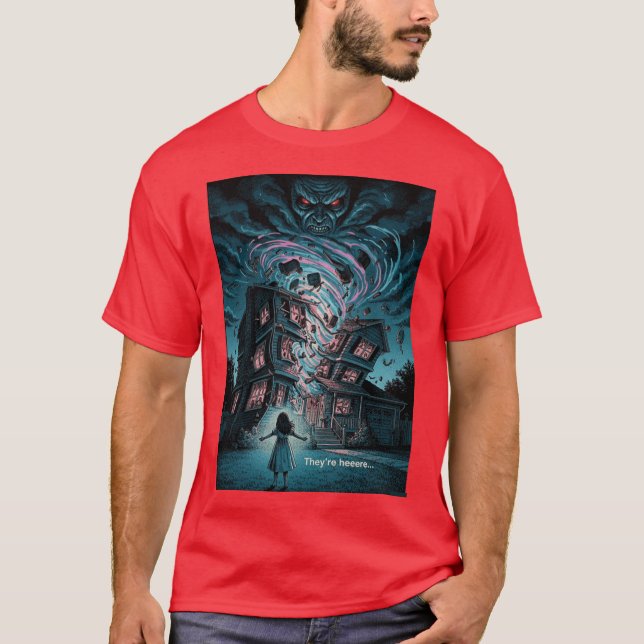 Camiseta Theyre Here Reimagined Poltergeist Horror Poster f (Anverso)