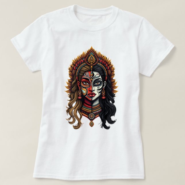 Camiseta Theyyam-Kathakali Fusion - Una celebración de Kera (Diseño del anverso)